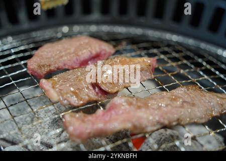 Grilled beef on the barbecue grill Stock Photo