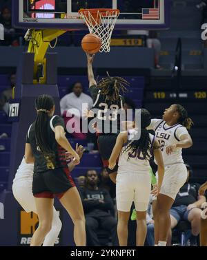 Baton Rouge, United States. 18th Nov, 2024. Troy Trojans guard Adriana Jones (23) shoots a layup during a women's basketball game at the Pete Maravich Assembly Center on Monday, November 18, 2024 in Baton Rouge, Louisiana. (Photo by Peter G. Forest/SipaUSA) Credit: Sipa USA/Alamy Live News Stock Photo