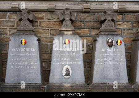 Old graveyard city of Hasselt in Belgium with war graves of the first World War Stock Photo