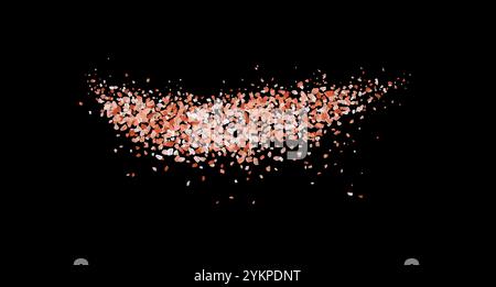A scattering of crystals of himalayan salt. Realistic vector illustration isolated on black background. Stock Vector