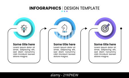 Infographic template with icons and 3 options or steps. Can be used for workflow layout, diagram, banner, webdesign. Vector illustration Stock Vector