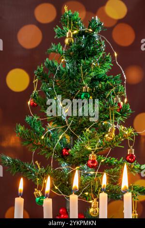 Night of the Candles, traditional Colombian celebration. Stock Photo