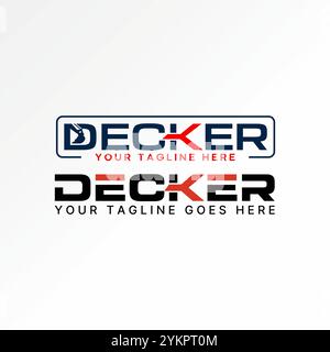 Logo design graphic concept creative premium vector stock image graphic word text Decker font excavator arrow. Related transportaion tool construction Stock Vector
