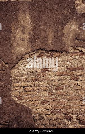 Old cracked grunge cement, brick and mortar wall. Stock Photo