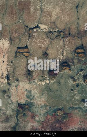 Old cracked grunge cement, brick and mortar wall. Stock Photo