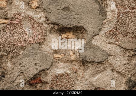 Old cracked grunge cement, brick and mortar wall. Stock Photo
