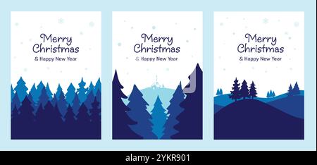 Winter season background. Seamless vector illustration set. Stock Vector