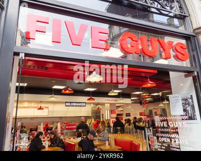 Five Guys restaurant, London, UK Stock Photo