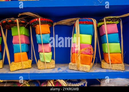Colorful Handmade Soaps from Chefchaouen, Morocco Stock Photo