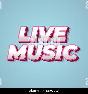 Live music. Text effect design in 3D style for social media marketing ads Stock Vector