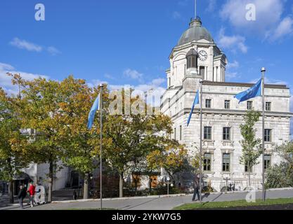 Old Post Office from 1873 in autumn Quebec Canada Stock Photo