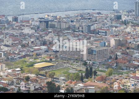 A picture of the entire Smyrna Agora Ancient City as seen from a vantage point Stock Photo