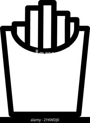 Fried fries icon symbol - fast food pack of fried fries Stock Vector