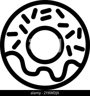 Donuts icon symbol - fresh sweet donuts dessert from the bakery with glace and sprinkles Stock Vector