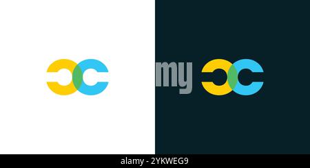 Modern and unique  CC  logo design Stock Vector