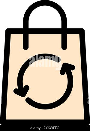Shopping bag - clean and modern ecommerce and online marketing icon Stock Vector