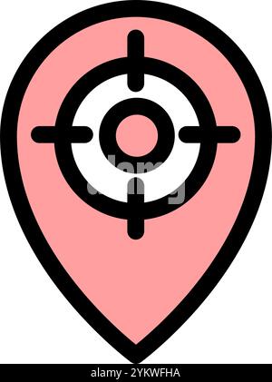 Target location - clean and modern ecommerce and online marketing icon Stock Vector