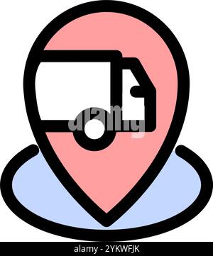 Delivery location - clean and modern ecommerce and online marketing icon Stock Vector