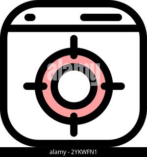 Target group - clean and modern ecommerce and online marketing icon Stock Vector