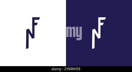 Modern and unique  NF  logo design Stock Vector