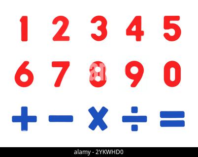 Plastic Numbers and Mathematical Symbols Stock Photo - Alamy