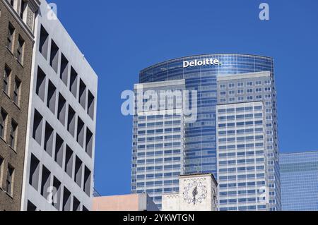 A picture of The Gas Company Tower or Deloitte building in Downtown Los Angeles Stock Photo