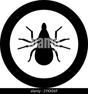 Tick mite icon black color vector illustration image flat style simple ...