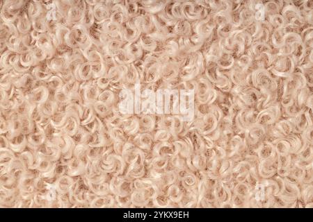 Creamy Wool Texture with Fluffy Fibers Stock Photo