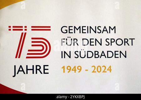 Freiburg Im Breisgau, Deutschland. 19th Nov, 2024. Logo des Badischen Sportbund BSB zum Jubiläum beim Festakt 75 Jahre Badischer Sportbund BSB Freiburg Credit: dpa/Alamy Live News Stock Photo