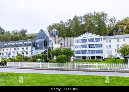 Exterior of Fretheim Hotel, a 4 star hotel in the village of Flam in Norway, Europe,2024 Stock Photo