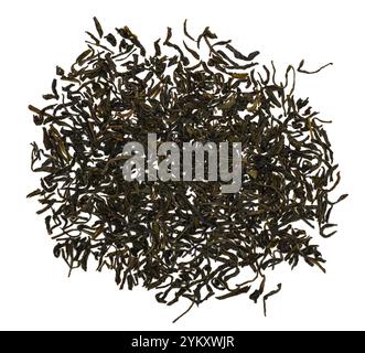 Green tea pile isolated on white background Stock Photo