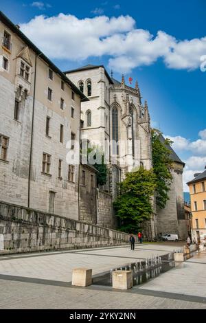 Saint-Chapelle and Chateau des Ducs de Savoie or Castle of Chambery. Built in the 11th Century for the Viscount Berlion of Chamery and now a French ad Stock Photo