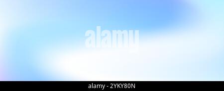 Light blue gradient background. Soft pastel winter wavy wallpaper. Smooth blurry cold color backdrop for poster, brochure, leaflet, banner, booklet. Calm water surface texture. Vector Stock Vector