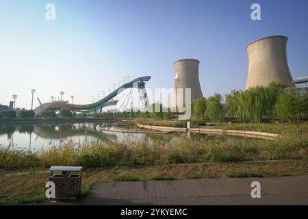 Beijing, China - Oct 20th, 2024: The Big Air Shougang, a sports stadium, built to host the big air events of the 2022 Winter Olympics. Stock Photo