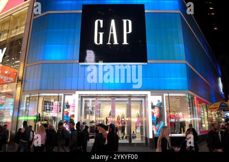 New York, United States. 18th Nov, 2024. A Gap store is seen in Times Square, Manhattan, New York City. Credit: SOPA Images Limited/Alamy Live News Stock Photo