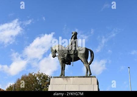 Standbeeld Koning Albert I in King Albert I park – Bruges, Belgium – 23 October 2024 Stock Photo