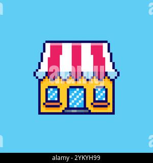 Pixel art Storefront game asset design Stock Vector