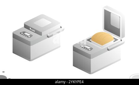 Isometric bread maker icon isolated on white background. Vector illustration. Stock Vector