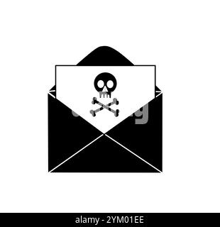 envelope and skull vector illustration Stock Vector