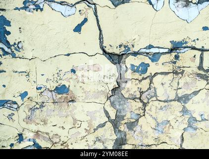 old rough wall background with cracks Stock Photo