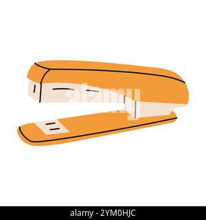 Hand drawn paper stapler. School and office supplies. Vector illustration. Stock Vector