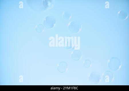 bubble on a light blue color background .selective focus Stock Photo