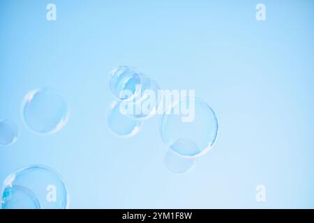 bubble on a light blue color background .selective focus Stock Photo
