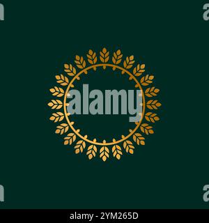 leaf circle frames vector illustration. organic leaf symbol Stock Vector