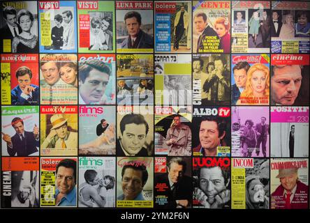 Magazine covers featuring the Italian filmstar Marcello Mastroianni Stock Photo