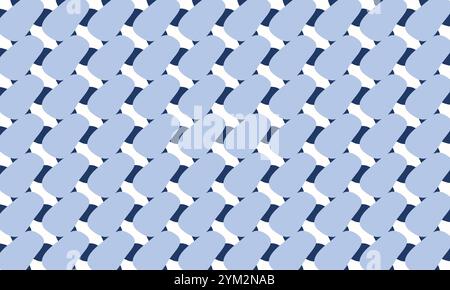 Abstract Diagonal Pattern with Blue and White Shapes, Modern Geometric Background, Simple Minimalist Design Stock Vector