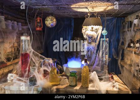 Arrangement of the old chemical laboratory Stock Photo