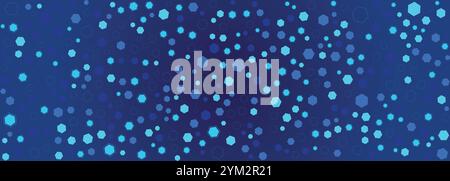 Abstract Digital Blue Hexagons Business or Science Background. Medical Research or Tech Innovation Online Webinar Presentation Event Stock Vector