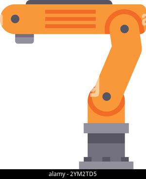 Modern robotic arm performing a complex industrial task, showcasing automation and advanced technology in a contemporary factory setting Stock Vector