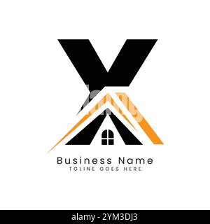 X Letter Real Estate Logo, Vector illustration Template Concept Design Logo for Property Business Image Start with Alphabet X Stock Vector